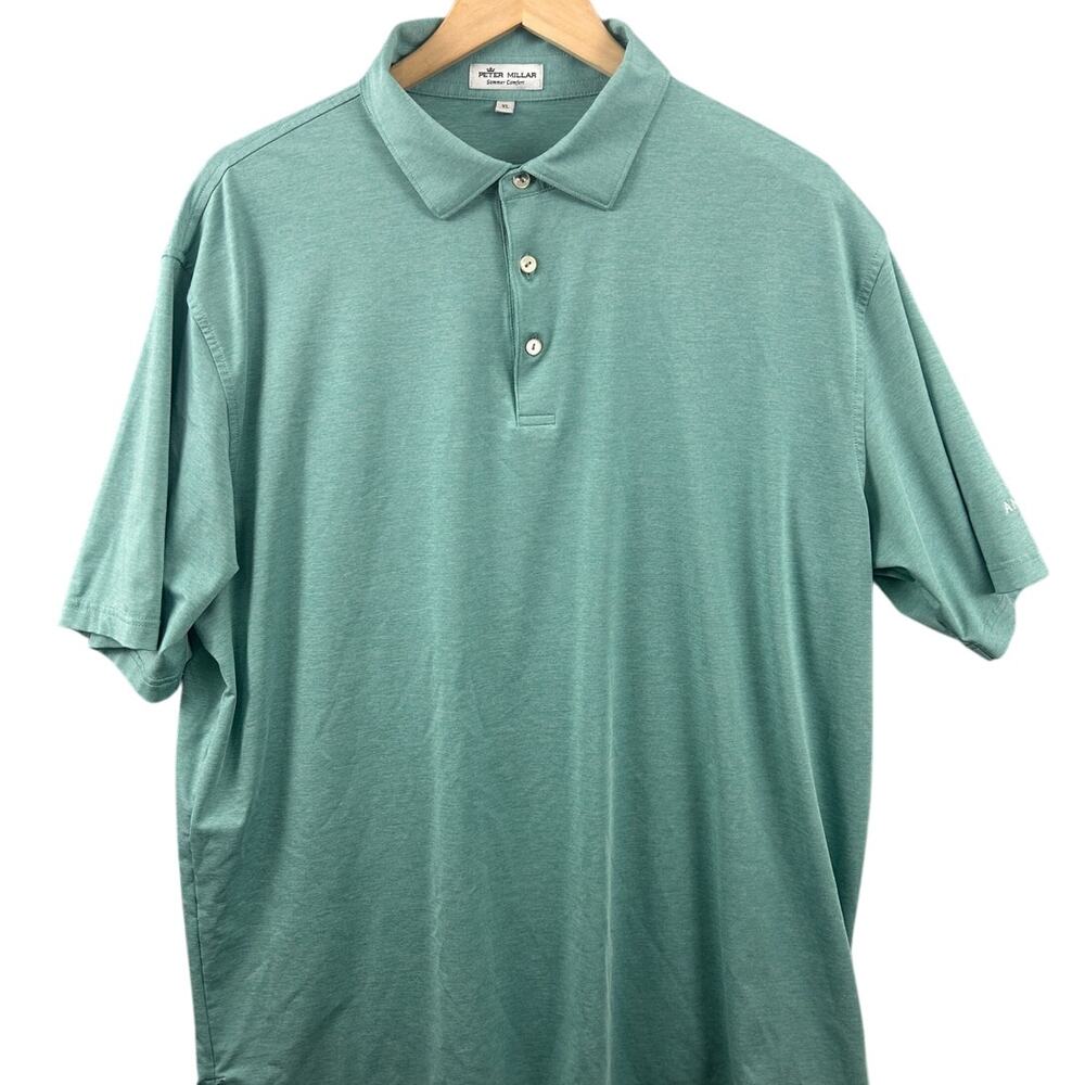 Peter Millar Summer Comfort Polo XL Green Performance Stretch Andaz Logo